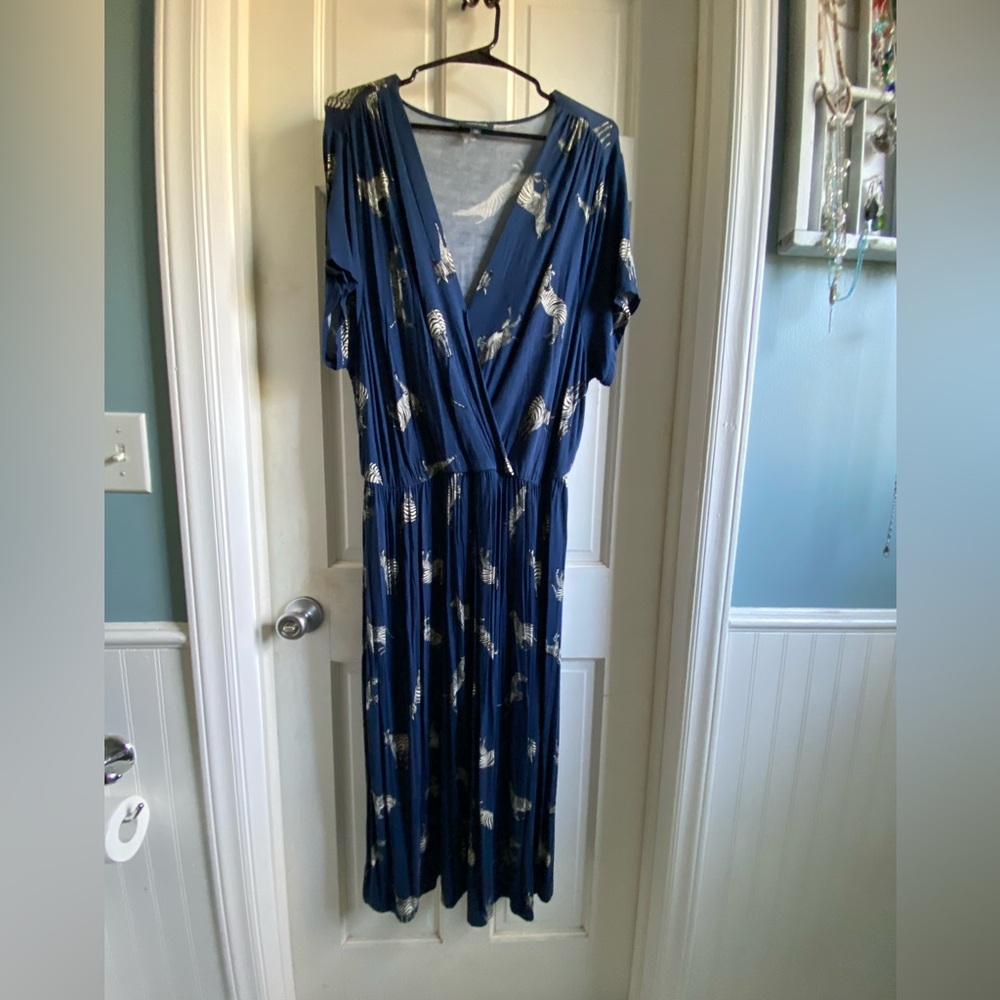 MODCLOTH Blue Zebra Dress Size 3X